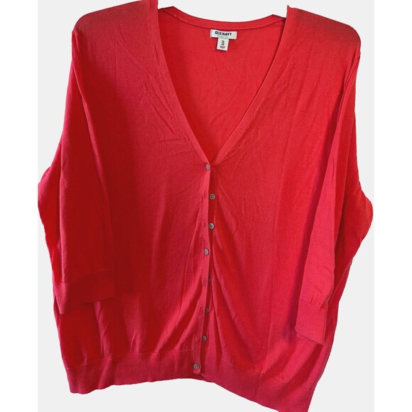 Old Navy Sweaters - Old Navy Salmon/Orange Button Up Thin & Soft Cardigan Size XXL